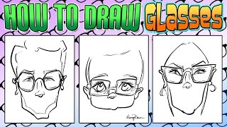 How To Draw Quick Caricature Glasses [upl. by Nreval]