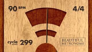 90 BPM 44 Wood Metronome HD [upl. by Girardo]