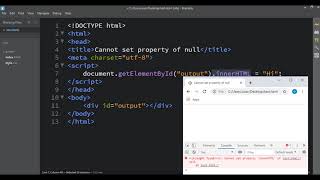 Fix Cannot Set Property of Null Error in JavaScript [upl. by Niuqauj]