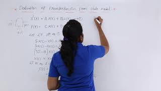 Derivation of Transfer Function from State Model [upl. by Llerrom]