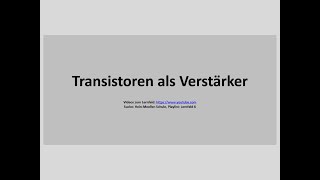 LF6 10 Transistoren als Verstärker [upl. by Gile]