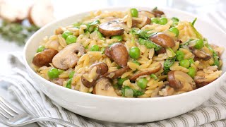 One Pot Mushroom Orzo  Quick  Healthy Weeknight Dinner Recipes [upl. by Sellma]