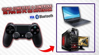 COMO CONECTAR CONTROLE DE PS4 NO PC VIA BLUETOOTH [upl. by Atikehs734]