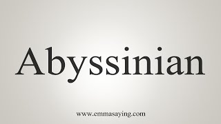 How To Say Abyssinian [upl. by Leda]