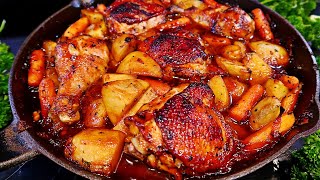 One Pan Honey Garlic Chicken amp Veggies Recipe  Easy Chicken and Potatoes [upl. by Herzel]