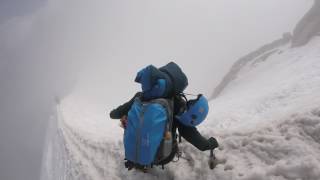 Man nearly falls to death on Aiguille du Midi Arete Chamonix Mont Blanc [upl. by Eilram]