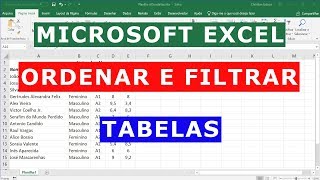 Excel como ordenar e filtrar uma tabela [upl. by Mylander]