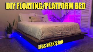 How to Build a Floating Platform Bed Materials amp Instructions in Description [upl. by Nizam]