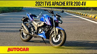 2021 TVS Apache RTR 200 4V review  Riding modes tested  First Ride  Autocar India [upl. by Enimassej]