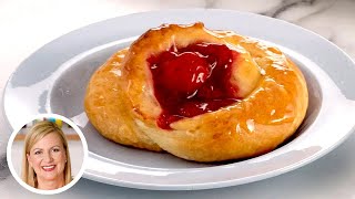 Professional Baker Teaches You How To Make CHERRY DANISH [upl. by Annoda]