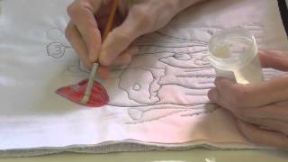 Using Inktense on Fabric  Part 2  with Deborah Wirsu [upl. by Ap97]