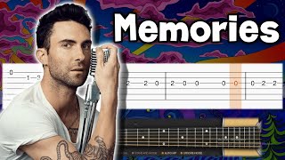 Maroon 5  Memories  Guitar tutorial TAB [upl. by Karlis]