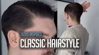 Classic Mens Side Part Hairstyle Using Pomade  Tutorial [upl. by Millian]