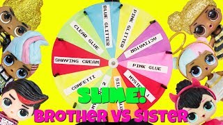 LOL Sister VS Brother Mystery Slime Spinning Wheel Challenge Spice Boi King Bee Sugar Boi [upl. by Anne-Corinne]