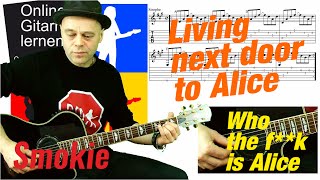 Living next door to Alice Smokie Guitar lesson Gitarre lernen 🎸 [upl. by Rolyks]