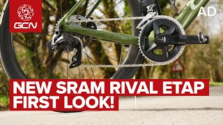 NEW Sram Rival eTap AXS Wireless Groupset First Look [upl. by Nnayllek704]