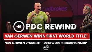 MVGs FIRST WORLD TITLE Van Gerwen v Wright  2014 World Championship Final [upl. by Nosrej]