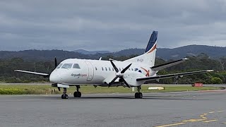 REX Saab 340B Plus Lands at Merimbula Airport [upl. by Alenson]