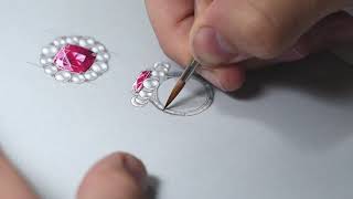 How to Design Jewellery the Traditional Way Using Gouache [upl. by Aniretake]