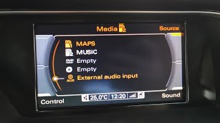 Audi A4 B8  How to activate the AUX External audio input [upl. by Ebneter]