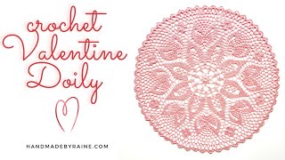 How to crochet Valentine Doily 💝 [upl. by Maillliw647]