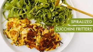 Spiralized Zucchini Fritters  Spiralizer Recipe [upl. by Lisha]