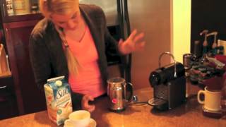 Nespresso Aeroccino Plus Frother Review Frothing Almond Milk [upl. by Kennet995]