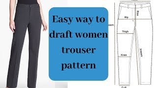 Women trouser  Learn how to make womens trouser DETAILED [upl. by Aivax277]