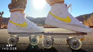 How Flaneurz Customizes Sneakers With Detachable Roller Skates [upl. by Naiviv]