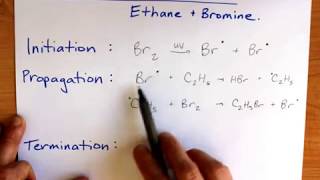 Free Radical Substitution Ethane and bromine [upl. by Auberbach]