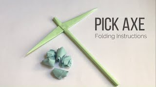 How to make Pickaxe using a4 paper  paper folding instructions [upl. by Annairda]