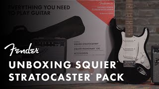 Unboxing The Squier Stratocaster Pack  Fender [upl. by Mommy]