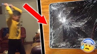 INSANE KID RAGES OVER GEOMETRY DASH SMASHES IPAD [upl. by Noonan]