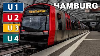 🇩🇪 All the Lines  Hamburg UBahn  Hamburg Metro 2021 4K [upl. by Enicul]