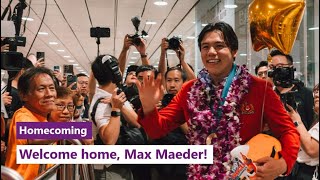 Welcome home Olympic medallist Max Maeder [upl. by Reffineg421]