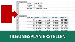 TilgungsplanVorlage in Excel I Excelpedia [upl. by Ardna]