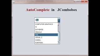 AutoComplete search in a jcombobox JAVA Swing [upl. by Hetti]