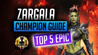 RAID Shadow Legends  Zargala Champion Guide  Top 5 Epic in Raid Shadow Legends Arena Nuker [upl. by Orv]